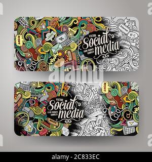 Cartoon Vektor doodles Internet-Banner Stock Vektor