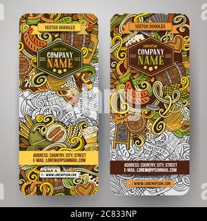 Cartoon Vektor Hand gezeichnet Doodles Oktoberfest Corporate Identity Stock Vektor