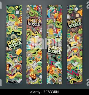 Cartoon-Vektor handgezeichnete Doodle zum Thema Foto Stock Vektor