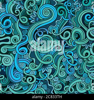 Dekorative Doodle Natur ornamental Locken nahtlose Muster Stock Vektor