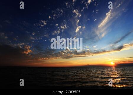 Sonnenuntergang Stony Brook Long Island New York Stockfoto