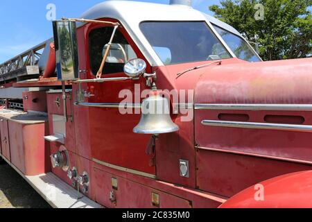 Alte Feuerwehrmaschine Long Island New York Stockfoto