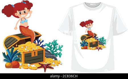 Meerjungfrau Thema Outfit Mock up Illustration Stock Vektor