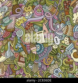 Cartoon Vektor doodles Lebensmittel nahtlose Muster Stock Vektor