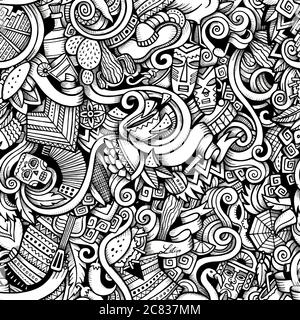 Handgezeichnete Karikaturen zum Thema Lateinamerika Stock Vektor