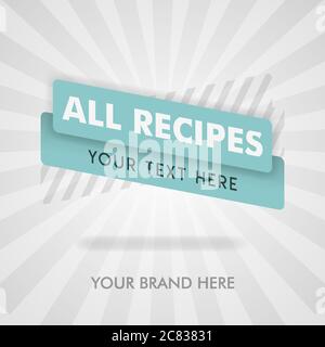 Alle Rezepte Kochbuch Zähler für amerika. Alle einfachen Rezepte und leckere chinesische Rezepte. Kann für die Förderung, Werbung, Anzeige, Marketing. Geeignet f Stock Vektor