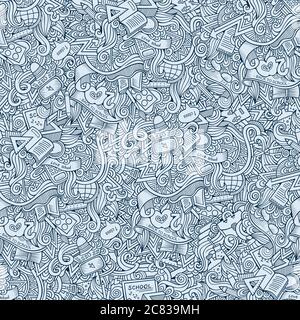 Doodles Hand gezeichnet Schule nahtlose Muster Stock Vektor