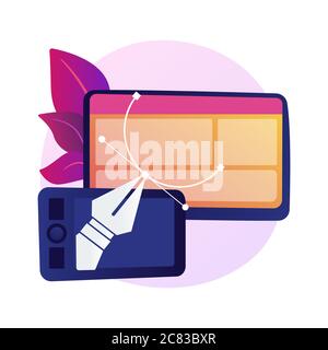 Editierbare Zeichnungen Erstellen Vektor-Konzept Metapher. Stock Vektor