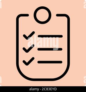 Listensymbol für Logistikunternehmen prüfen. Vektorgrafik EPS 10. Stock Vektor