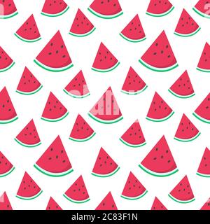 Frische Wassermelone Obst Scheibe nahtlose Muster Vektor Illustration Hintergrund Stock Vektor