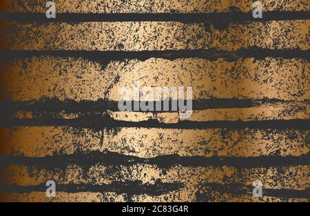 Distressed Overlay Textur von golden verrostet geschälten Metall. Grunge Hintergrund. Stock Vektor