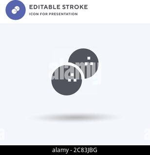 Bowling Ball Icon Vektor, gefüllt flache Zeichen, solide Piktogramm isoliert auf weiß, Logo-Illustration. Bowling Ball Symbol für die Präsentation. Stock Vektor