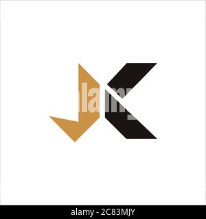 Anfangsbuchstabe jk Logo oder kj Logo Vektor Design Vorlage Stock Vektor