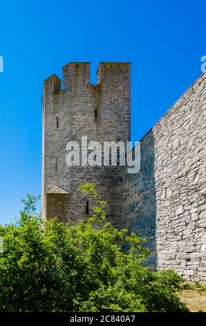 Eine der vielen Türme in der Ringmauer. Stockfoto