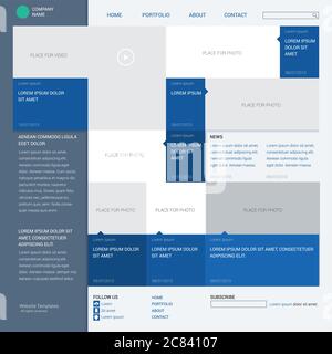 Moderne Vorlage der Website. Konzept für Informationsportal. Vektor-UI Stock Vektor