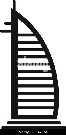 Dubai Burj Al Arab Ikone. Einfache Illustration von Dubai Burj Al Arab Vektor-Symbol für Web-Design isoliert auf weißem Hintergrund Stock Vektor