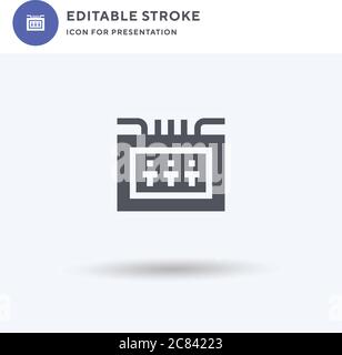 Sicherungskasten Symbolvektor, gefülltes flaches Schild, solides Piktogramm isoliert auf weiß, Logo-Illustration. Symbol für Sicherungskasten zur Präsentation. Stock Vektor