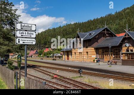 Historischer Bahnhof Oybin Stockfoto