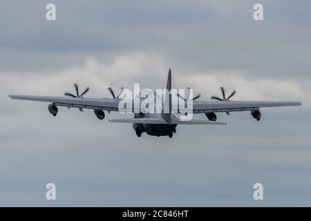 US Air Force C-130 Hercules Transportflugzeug Stockfoto