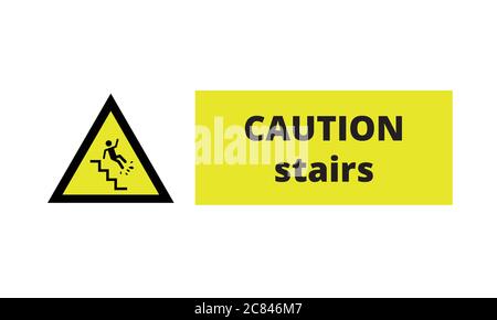 Vorsicht Treppen Piktogramm Vektor-Illustration Stock Vektor