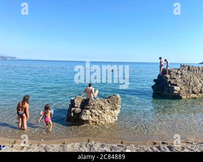 Jaz Beach, Budva, Montenegro Stockfoto