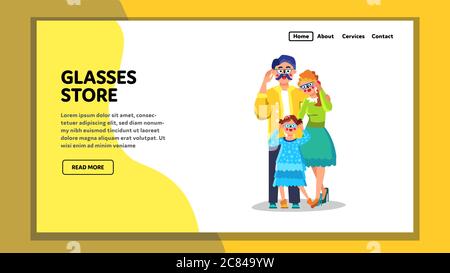 Brillen Shop Für Alle Altersgruppen Kunden Menschen Vektor Stock Vektor