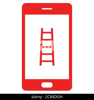 Leiter und Smartphone Stockfoto