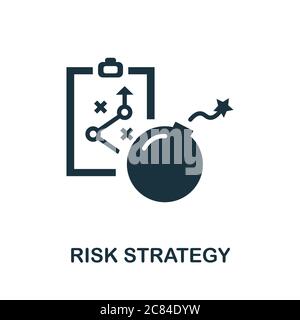 Symbol „Risikostrategie“. Einfaches Element aus der Sammlung des Risikomanagements. Creative Risk Strategy Icon für Webdesign, Vorlagen, Infografiken und mehr Stock Vektor