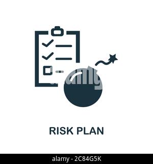 Symbol „Risikoplan“. Einfaches Element aus der Sammlung des Risikomanagements. Creative Risk Plan Symbol für Web-Design, Vorlagen, Infografiken und mehr Stock Vektor