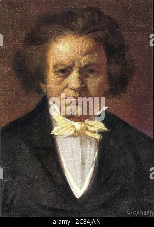 LUDWIG van BEETHOVEN (1770-1827) Deutscher Komponist in einem posthumen Porträt. Stockfoto