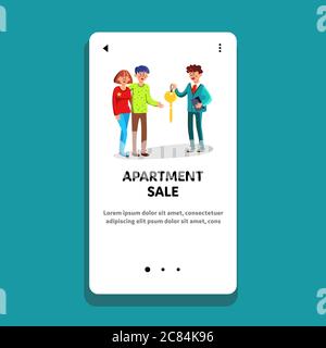 Wohnung Verkauf In Immobilienagentur Office Vector Stock Vektor