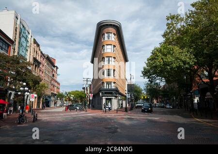 Das ehemalige Hotel Europe, Gastown, Vancouver, British Columbia, Kanada. (Kabel über dem Kopf entfernt) Stockfoto