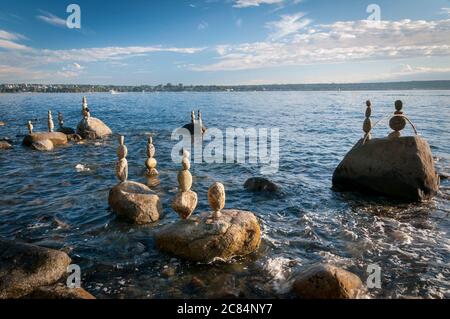 Balancing Rocks, Stanley Park, Vancouver, British Columbia, Kanada. Stockfoto