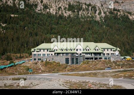 Athabasca Glacier Visitors Centre, Columbia Icefields, Alberta, Kanada. Stockfoto