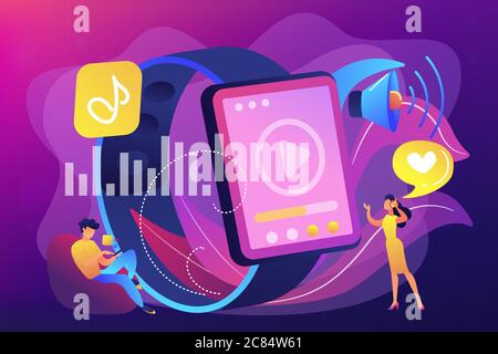 Smartwatch Player Konzept Vektor Illustration. Stock Vektor