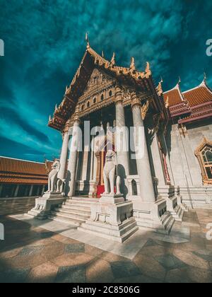 Wat Benchamabophit, der Marmortempel, in Bangkok, Altstadt, Thailand Stockfoto