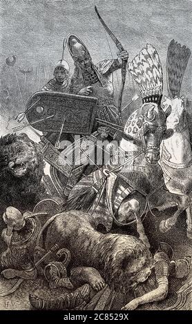 Ramesses II an der Schlacht von Kadesch, 1274 BC Stockfoto