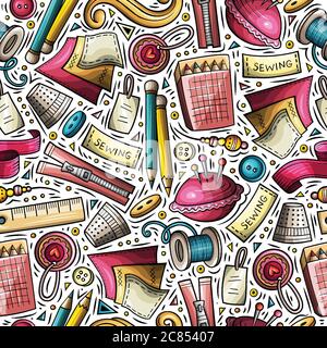 Cartoon niedlich Hand gezeichnet Handgefertigte nahtlose Muster Stock Vektor