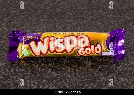 Cadbury Wispa Goldschokolade Stockfoto