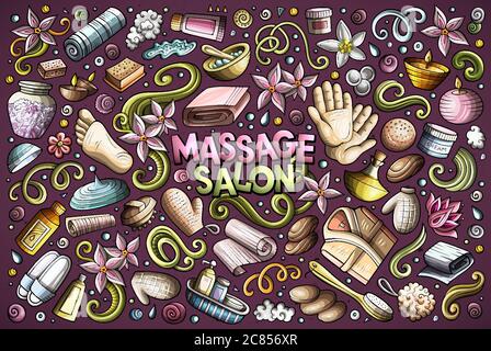 Vektor-Set von Massage und Spa-Objekte Stock Vektor