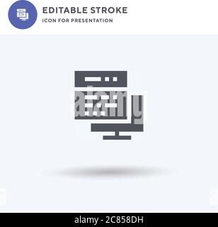 Algorithmus Symbolvektor, gefülltes flaches Zeichen, solides Piktogramm isoliert auf weiß, Logo-Illustration. Algorithmus-Symbol für die Präsentation. Stock Vektor