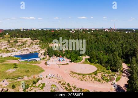 Luftaufnahme des Katariina Seaside Park, Kotka, Finnland Stockfoto