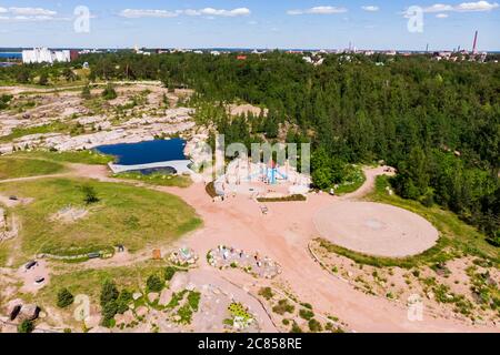 Luftaufnahme des Katariina Seaside Park, Kotka, Finnland Stockfoto