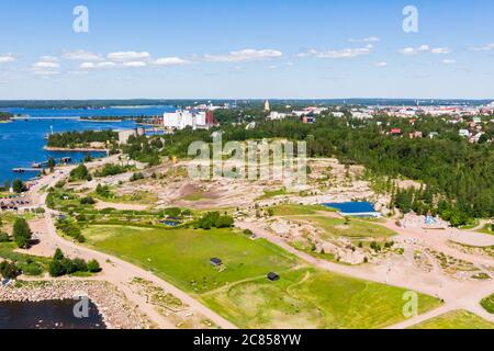 Luftaufnahme des Katariina Seaside Park, Kotka, Finnland Stockfoto