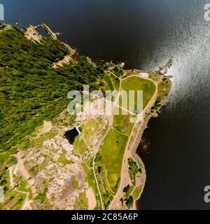 Luftaufnahme des Katariina Seaside Park, Kotka, Finnland Stockfoto