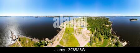 Luftaufnahme des Katariina Seaside Park, Kotka, Finnland Stockfoto