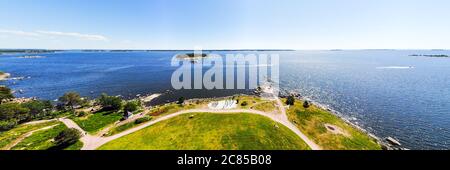 Luftaufnahme des Katariina Seaside Park, Kotka, Finnland Stockfoto