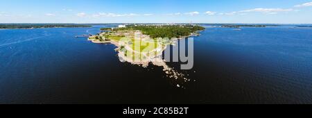Luftaufnahme des Katariina Seaside Park, Kotka, Finnland Stockfoto