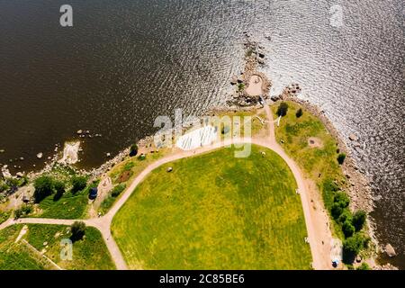Luftaufnahme des Katariina Seaside Park, Kotka, Finnland Stockfoto