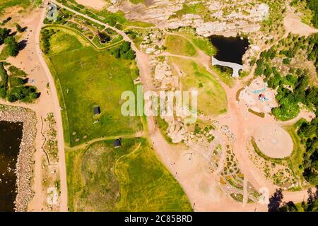 Luftaufnahme des Katariina Seaside Park, Kotka, Finnland Stockfoto
